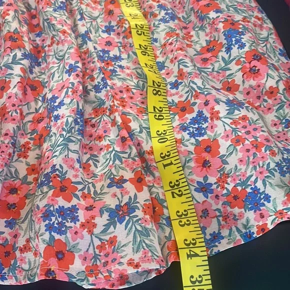 American Eagle floral jumper,shorts, V neck, Pink, Blue,White, bow tie,Medium - Picture 6 of 13